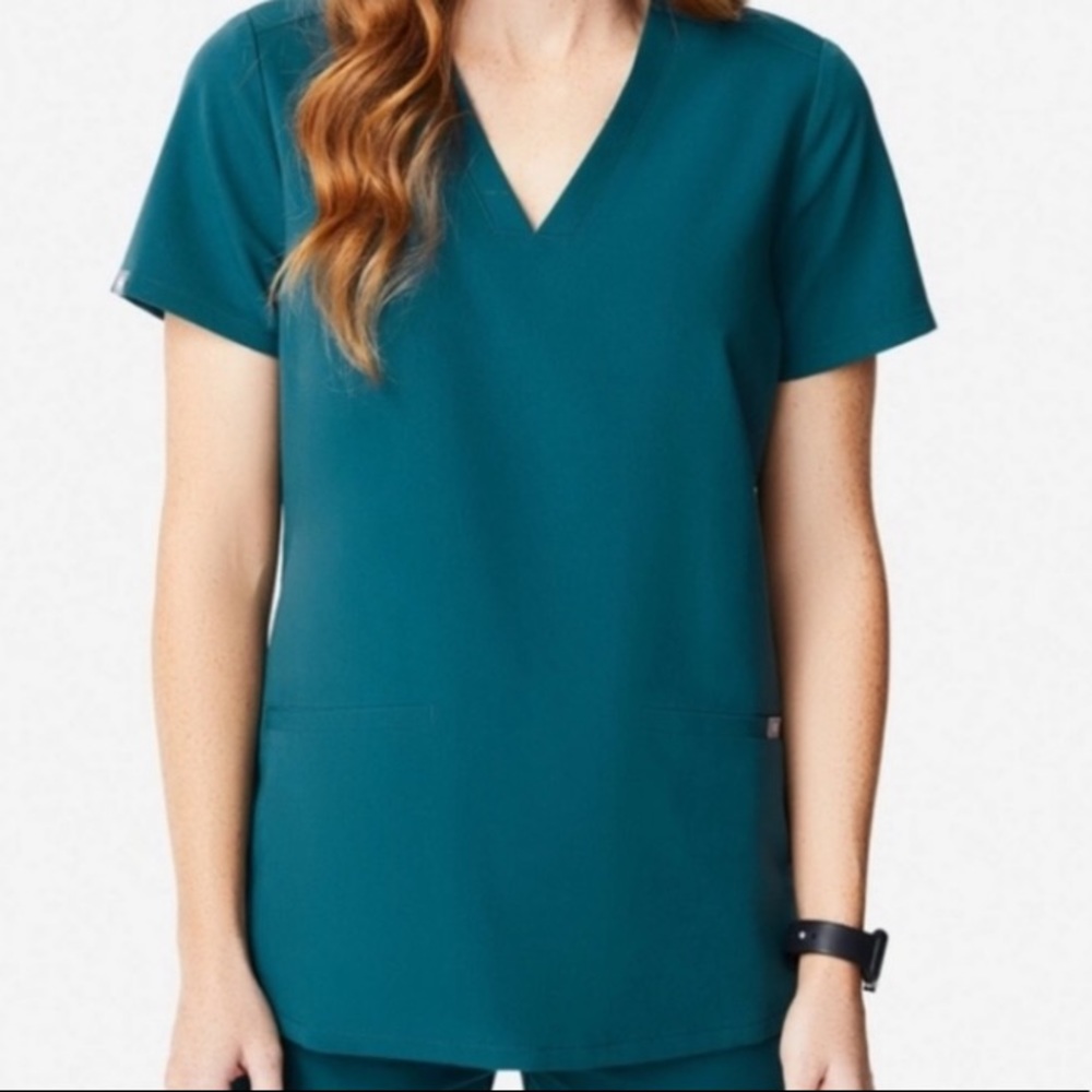FIGS Teal 3 Pocket Limited Edition Scrub Top Excellent Condition Size Large